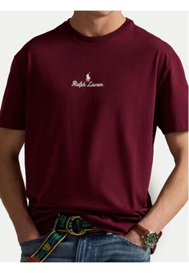 Polo Ralph Lauren T-Shirt 710981370007 Bordowy Classic Fit. Typ kołnierza: polo. Kolor: czerwony. Materiał: bawełna