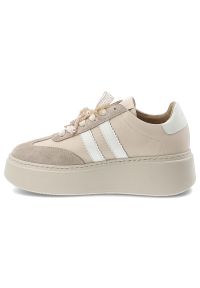 CheBello - Sneakersy damskie Chebello, sportowy fason platformowa podeszwa sznurowanie stabilna konstrukcja miękka wyściółka, beżowe, 4805_-157-431-PSK-S251. Zapięcie: sznurówki. Kolor: beżowy. Styl: sportowy #2