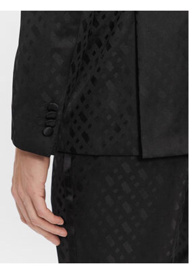 BOSS - Boss Garnitur H-Huge-2Pcs-Tux-231 50502453 Czarny Slim Fit. Kolor: czarny. Materiał: wełna