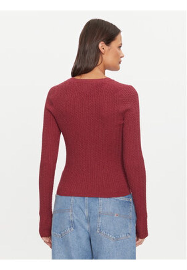 Tommy Jeans Kardigan Essential DW0DW18682 Różowy Slim Fit. Kolor: różowy. Materiał: syntetyk