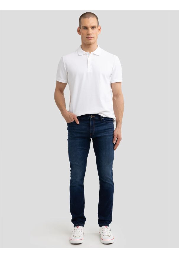 Big-Star - Jeansy męskie skinny niebieskie Deric 579. Okazja: na co dzień. Stan: obniżony. Kolor: niebieski. Styl: casual