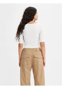 Levi's® T-Shirt Dry Goods Pointelle A47690001 Biały Slim Fit. Kolor: biały