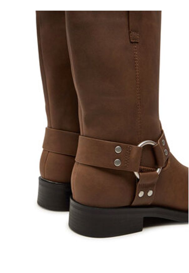 ONLY Shoes Botki 15329812 Brązowy. Kolor: brązowy. Materiał: skóra