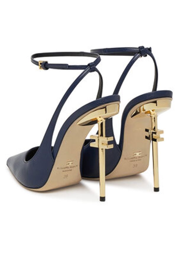 Elisabetta Franchi Szpilki SA-26B-51E2 Granatowy. Kolor: niebieski. Materiał: skóra. Obcas: na szpilce