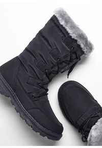 bonprix - Kozaki sznurowane. Kolor: czarny. Sezon: zima #2