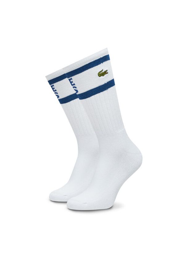 Lacoste Skarpety długie RA8095-00 F2F Biały. Kolor: biały. Materiał: materiał, bawełna