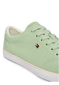 TOMMY HILFIGER - Tommy Hilfiger Tenisówki Th Low Profile Vulc Canvas FW0FW09102 Zielony. Kolor: zielony. Materiał: materiał #2