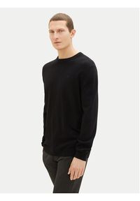 Tom Tailor Sweter 1038426 Czarny Regular Fit. Kolor: czarny. Materiał: bawełna #5