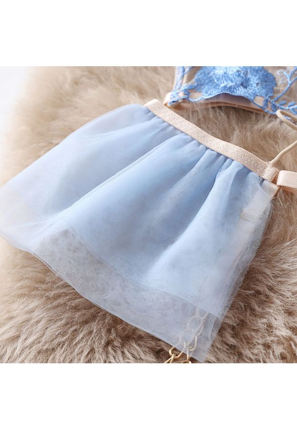 Intica - Komplet bielizny z koronką na wyjątkowe okazje Gritt. Kolor: niebieski. Materiał: koronka. Wzór: koronka