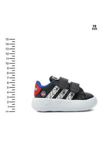 Adidas - adidas Sneakersy Marvel's Spider-Man Grand Court JS0743 Czarny. Kolor: czarny. Materiał: skóra. Wzór: motyw z bajki #4