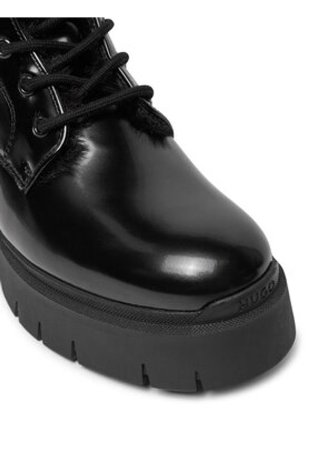 Hugo Trapery Kris 50529839 Czarny. Kolor: czarny. Materiał: skóra