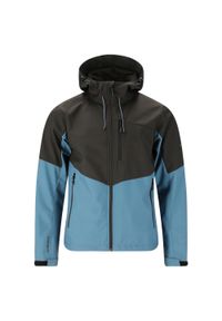 Kurtka wodoodporna Whistler Rodney. Kolor: niebieski, wielokolorowy, szary, brązowy. Materiał: softshell, materiał. Sport: turystyka piesza