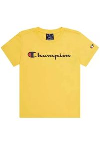 Koszulka sportowa chłopięca Champion 306832YS107. Kolor: żółty. Materiał: bawełna. Długość rękawa: krótki rękaw. Długość: krótkie #1