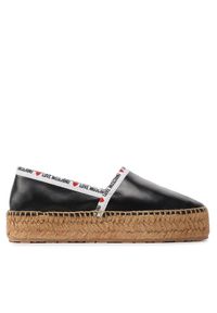 Love Moschino - LOVE MOSCHINO Espadryle JA10323G1GIA0000 Czarny. Kolor: czarny. Materiał: skóra