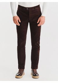 Pako Lorente - Brązowe spodnie sztruksowe. Okazja: na co dzień. Kolor: niebieski, brązowy. Materiał: sztruks. Sezon: zima, jesień. Styl: casual #1