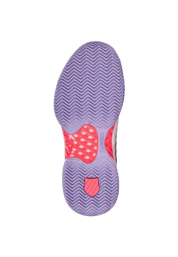 Buty do tenisa damskie K-Swiss Express Light 3. Kolor: wielokolorowy, różowy, biały, czerwony, fioletowy. Materiał: materiał, syntetyk. Szerokość cholewki: normalna. Sport: tenis