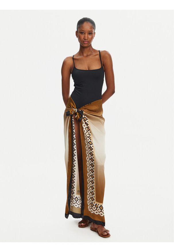 Max Mara Beachwear Chusta Ottico 2516541019 Brązowy. Kolor: brązowy. Materiał: jedwab, materiał