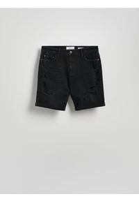 Reserved - Jeansowe szorty slim fit - szary. Kolor: szary. Materiał: jeans