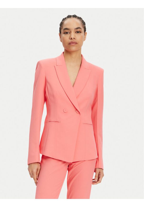Patrizia Pepe Marynarka 2S1528 A411 R854 Koralowy Regular Fit. Kolor: pomarańczowy. Materiał: syntetyk