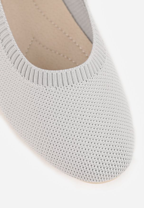 Born2be - Szare Balerinki z Elastyczną Cholewką Lililena. Okazja: na co dzień, na spacer, do pracy. Kolor: szary. Materiał: jeans. Szerokość cholewki: normalna. Sezon: lato, wiosna. Styl: casual, klasyczny