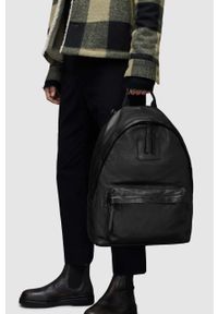 AllSaints plecak skórzany CARABINER BACKPACK męski kolor czarny duży gładki MB519X. Kolor: czarny. Materiał: skóra. Wzór: gładki #3