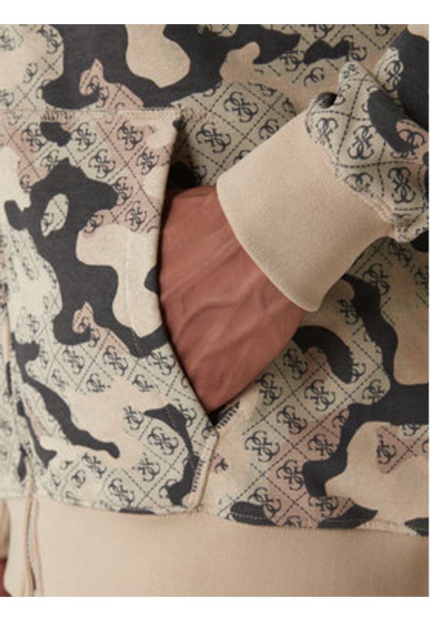 Guess Bluza Z6RQ04 K9YI1 Beżowy Regular Fit. Kolor: beżowy. Materiał: bawełna