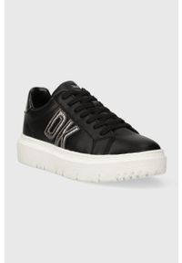 DKNY - Dkny sneakersy skórzane Marian kolor czarny K2305134. Nosek buta: okrągły. Kolor: czarny. Materiał: skóra. Obcas: na platformie #2