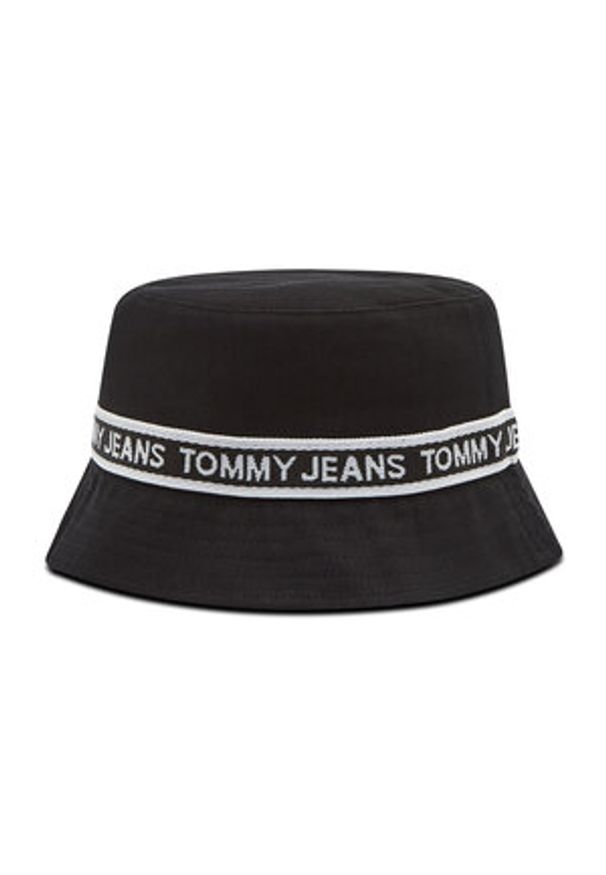 Kapelusz Tommy Jeans - Tjw Mini Logo Tape Bucket AW0AW09768 BDS. Kolor: czarny. Materiał: materiał, bawełna
