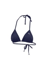 Damski trójkątny góra od bikini Puma, granatowy. Kolor: niebieski. Materiał: poliester