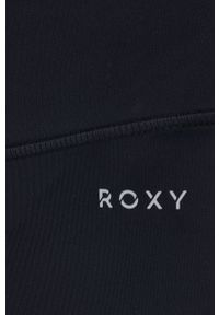 Roxy szorty treningowe Keep Loving Love damskie kolor czarny wzorzyste high waist. Stan: podwyższony. Kolor: czarny. Materiał: skóra, materiał, włókno