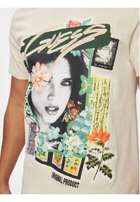 Guess T-Shirt M4GI49 KBW41 Beżowy Slim Fit. Kolor: beżowy. Materiał: bawełna #5