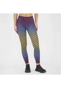 ELPLAYER - Legginsy do treningu damskie NETMESH. Kolor: fioletowy, wielokolorowy, żółty. Materiał: poliester, elastan, jersey. Sport: fitness #1