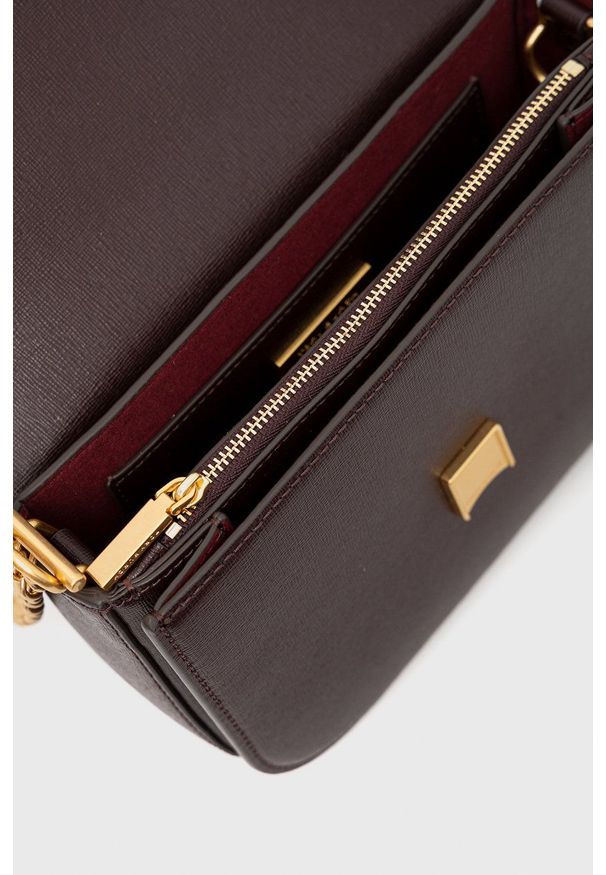 Tory Burch - Torebka skórzana. Kolor: czerwony. Materiał: skórzane. Rodzaj torebki: na ramię