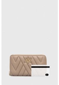 Armani Exchange portfel damski kolor czarny. Kolor: czarny. Materiał: materiał. Wzór: gładki #3