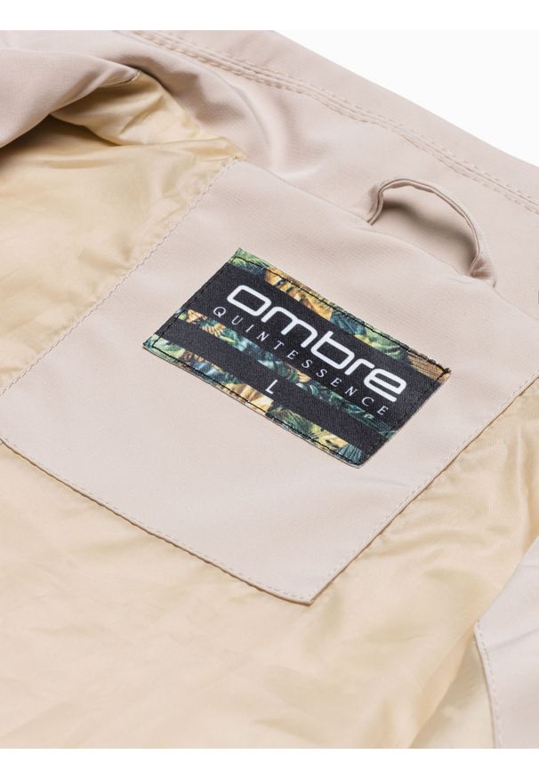 Beżowa kurtka Ombre Clothing na wiosnę