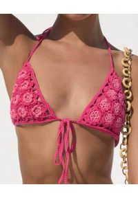 CULT GAIA - Różowy top od bikini Alivia. Kolor: różowy, wielokolorowy, fioletowy. Materiał: bawełna. Wzór: kwiaty