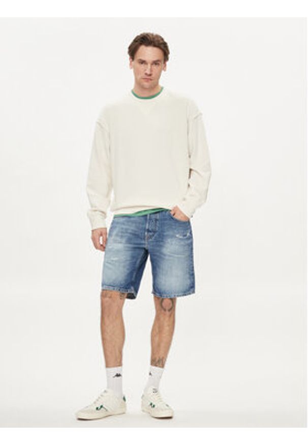 Pepe Jeans Szorty jeansowe Relaxed Short Repair PM801074 Niebieski Relaxed Fit. Kolor: niebieski. Materiał: bawełna