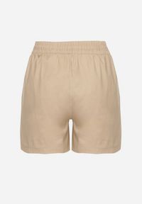 Born2be - Beżowe Dresowe Szorty o Prostym Kroju z Wiązaniem i Kieszeniami Foladea. Okazja: na co dzień, na spacer. Kolor: beżowy. Materiał: dresówka. Styl: klasyczny, casual #7