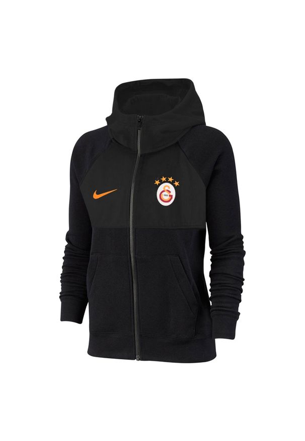 Nike - Bluza Z Kapturem Dziecięca Z Pełnym Zamkiem Błyskawicznym. Typ kołnierza: kaptur. Kolor: czarny