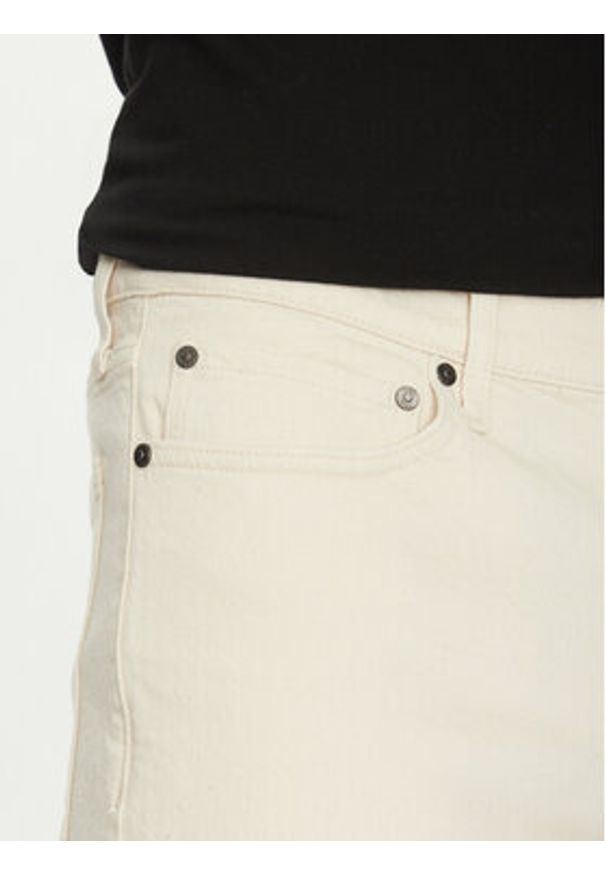 Calvin Klein Szorty jeansowe K10K114078 Écru Slim Fit. Materiał: bawełna