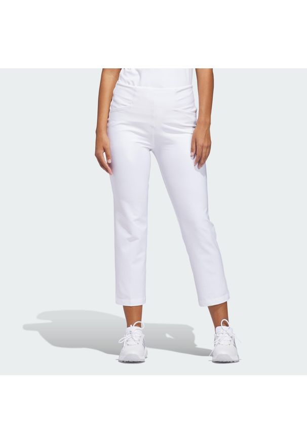 Adidas - Spodnie Do Kostki Ultimate365+. Stan: podwyższony. Kolor: biały. Sport: golf