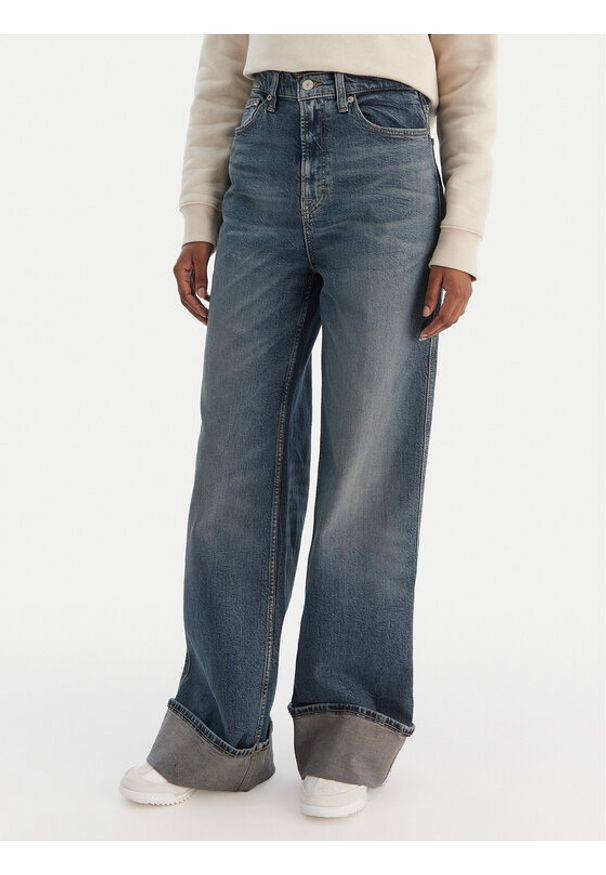 Tommy Jeans Jeansy Claire DW0DW22629 Granatowy Wide Leg. Kolor: niebieski