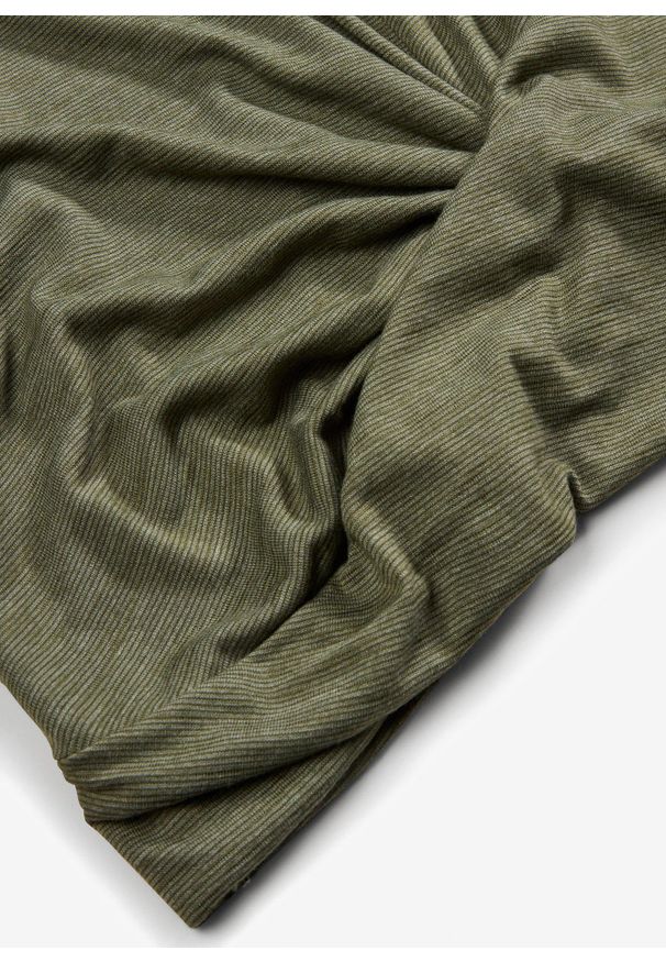 bonprix - Shirt z przewiązaniem. Typ kołnierza: dekolt w serek. Kolor: zielony. Długość rękawa: krótki rękaw. Długość: krótkie
