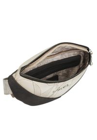 Torebka nerka damska Anekke, nerka z zamkiem błyskawicznym i regulowanym paskiem ozdobiona subtelnym nadrukiem oraz metalowym logo, beżowa, 42815-745. Kolor: beżowy. Wzór: nadruk, aplikacja #7