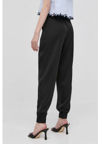 Guess Spodnie damskie kolor czarny proste high waist. Stan: podwyższony. Kolor: czarny. Materiał: tkanina, włókno, materiał #3