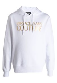 Versace Jeans Couture - VERSACE JEANS COUTURE - Bluza z kapturem w kolorze białym. Typ kołnierza: kaptur. Kolor: biały. Materiał: bawełna. Długość rękawa: długi rękaw. Długość: długie. Wzór: nadruk #1