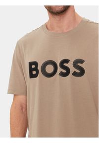 BOSS - Boss T-Shirt Tee 1 50512866 Beżowy Regular Fit. Kolor: beżowy. Materiał: bawełna #4