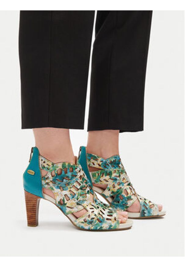 Laura Vita Sandały Albane 048 Niebieski. Kolor: niebieski. Materiał: skóra