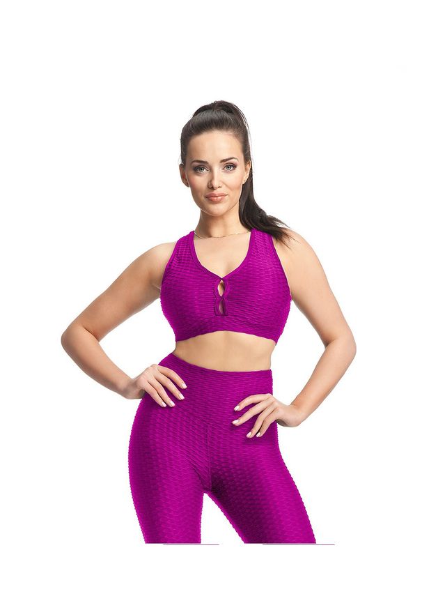 FJ! - STANIK SPORTOWY PUSH-UP FANTASY - fuchsia. Materiał: dzianina, elastan, guma, poliester. Rodzaj stanika: push-up. Sport: fitness