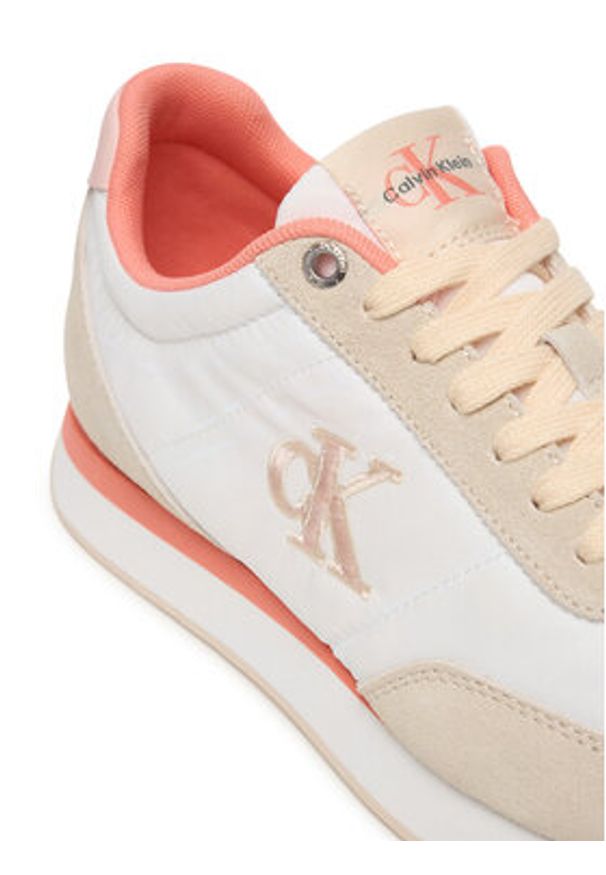 Calvin Klein Sneakersy Retro Runner Lace Up YW0YW01990 Biały. Kolor: biały. Materiał: materiał